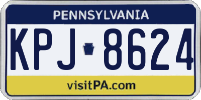 PA license plate KPJ8624