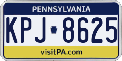 PA license plate KPJ8625