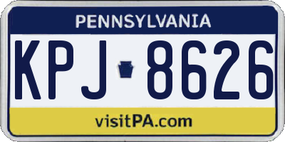 PA license plate KPJ8626