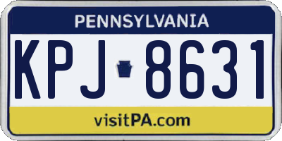 PA license plate KPJ8631