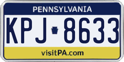 PA license plate KPJ8633