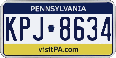 PA license plate KPJ8634