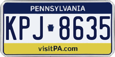 PA license plate KPJ8635