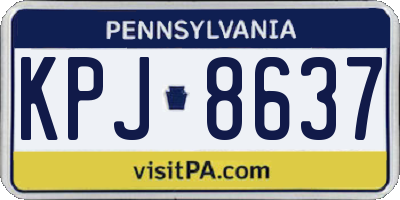 PA license plate KPJ8637