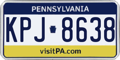 PA license plate KPJ8638