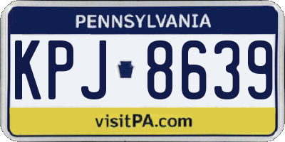 PA license plate KPJ8639