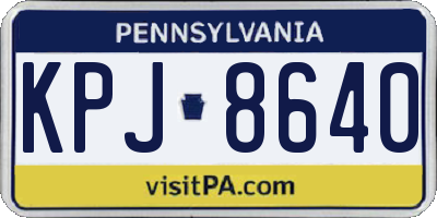 PA license plate KPJ8640