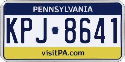 PA license plate KPJ8641
