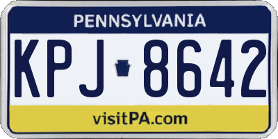 PA license plate KPJ8642