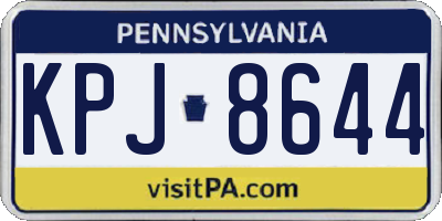 PA license plate KPJ8644