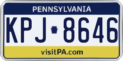 PA license plate KPJ8646