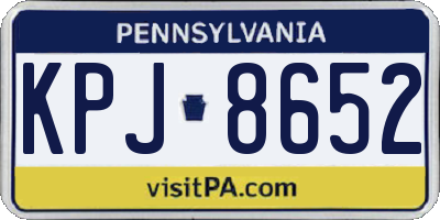 PA license plate KPJ8652