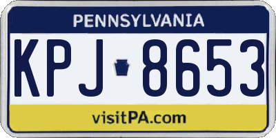 PA license plate KPJ8653