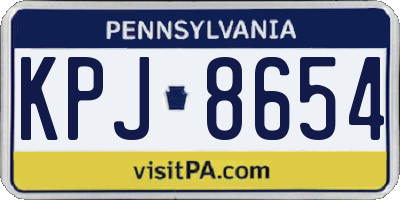 PA license plate KPJ8654