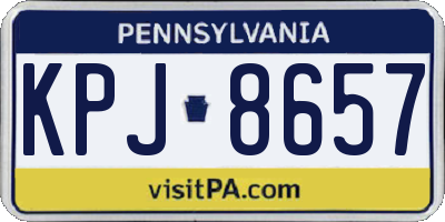 PA license plate KPJ8657