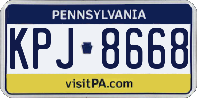PA license plate KPJ8668