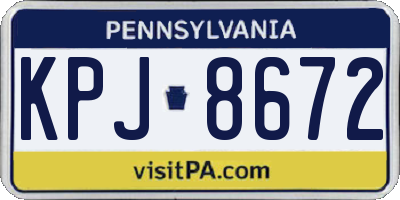 PA license plate KPJ8672