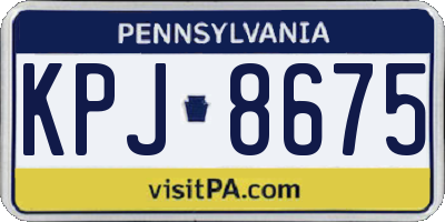 PA license plate KPJ8675