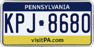 PA license plate KPJ8680