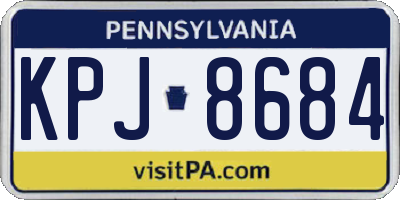PA license plate KPJ8684