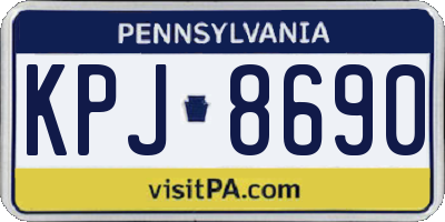 PA license plate KPJ8690