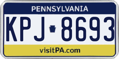 PA license plate KPJ8693