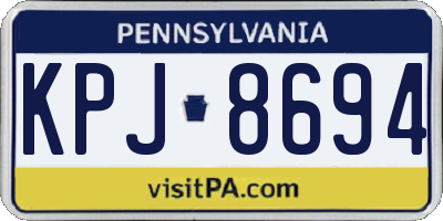 PA license plate KPJ8694