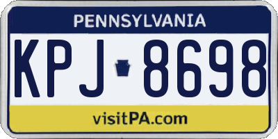 PA license plate KPJ8698