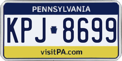 PA license plate KPJ8699