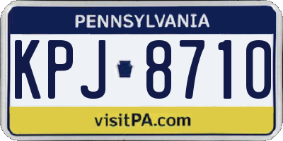 PA license plate KPJ8710