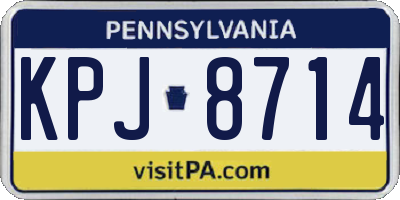 PA license plate KPJ8714