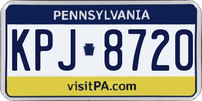 PA license plate KPJ8720
