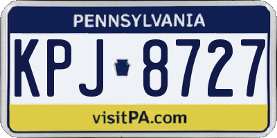 PA license plate KPJ8727