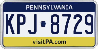 PA license plate KPJ8729