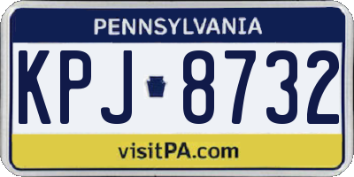 PA license plate KPJ8732