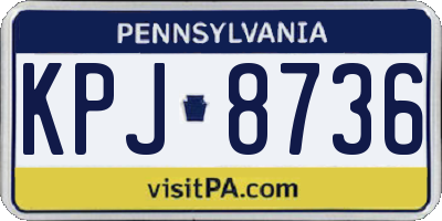 PA license plate KPJ8736