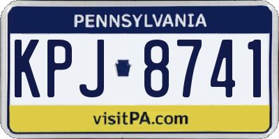 PA license plate KPJ8741