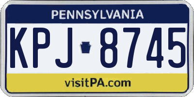 PA license plate KPJ8745