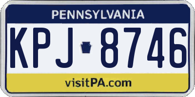 PA license plate KPJ8746