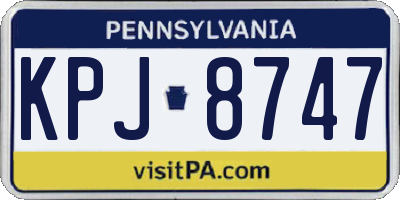 PA license plate KPJ8747