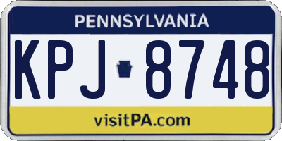 PA license plate KPJ8748