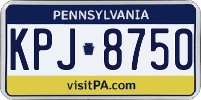 PA license plate KPJ8750