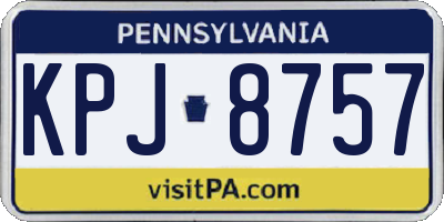 PA license plate KPJ8757