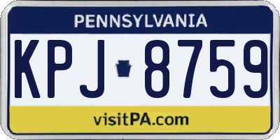 PA license plate KPJ8759