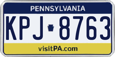 PA license plate KPJ8763