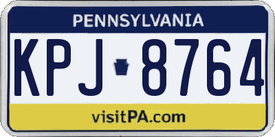 PA license plate KPJ8764