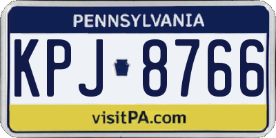 PA license plate KPJ8766