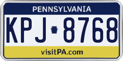 PA license plate KPJ8768