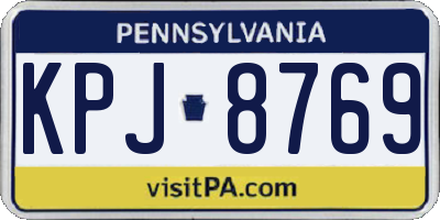PA license plate KPJ8769