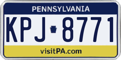 PA license plate KPJ8771